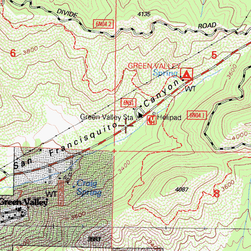 Topographic Map of San Francisquito Ranger Station, CA