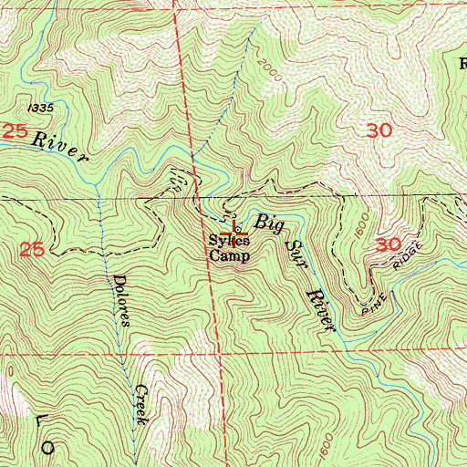 Topographic Map of Sykes Camp, CA