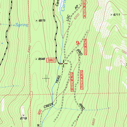 Topographic Map of Carter Creek Trail, CA