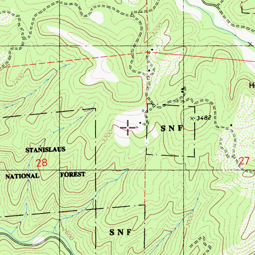 Topographic Map of Sandoz, CA