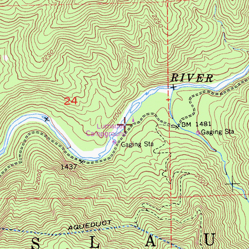 Topographic Map of Tuolumne Wild and Scenic River, CA