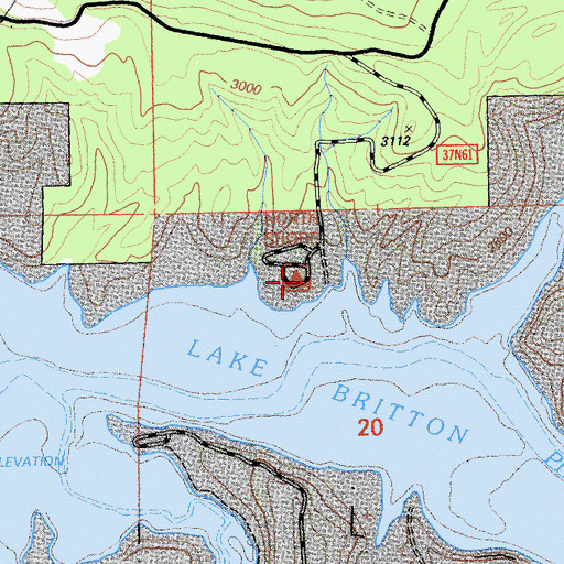 Topographic Map of Northshore Campground, CA