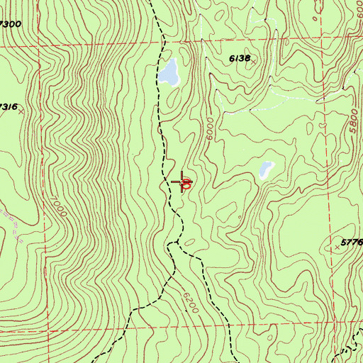 Topographic Map of Palisades Creek Trail, CA