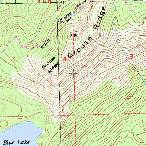 Topographic Map of Blue Lake Trail, CA