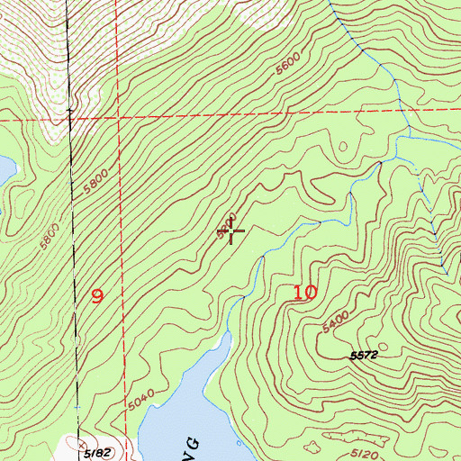 Topographic Map of Spaulding Lake Trail, CA