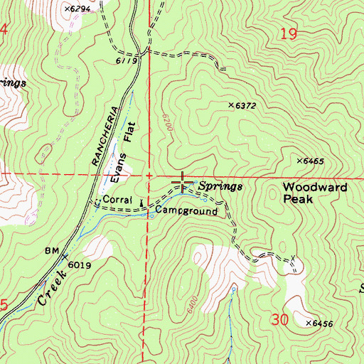 Topographic Map of Ranger Spring, CA