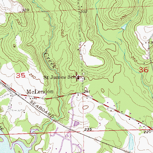 Topographic Map of Saint James Elementary School, AL