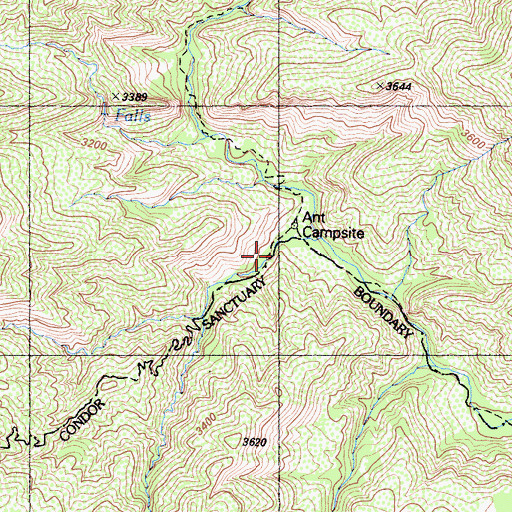 Topographic Map of Ant Rustic Campsite, CA