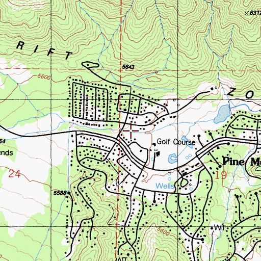 Topographic Map of Pine Mountain Club Golf Course, CA