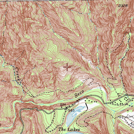Topographic Map of Arroyo Seco Recreation Site, CA