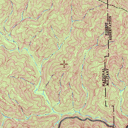 Topographic Map of ABC Camp Rustic Campsite, CA
