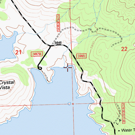 Topographic Map of Crystal, CA