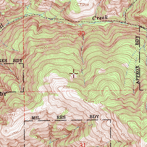 Topographic Map of Alms Campground, CA