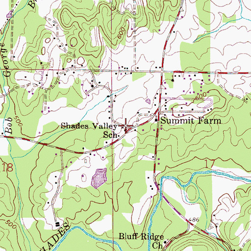 Topographic Map of Shades Valley Elementary School, AL