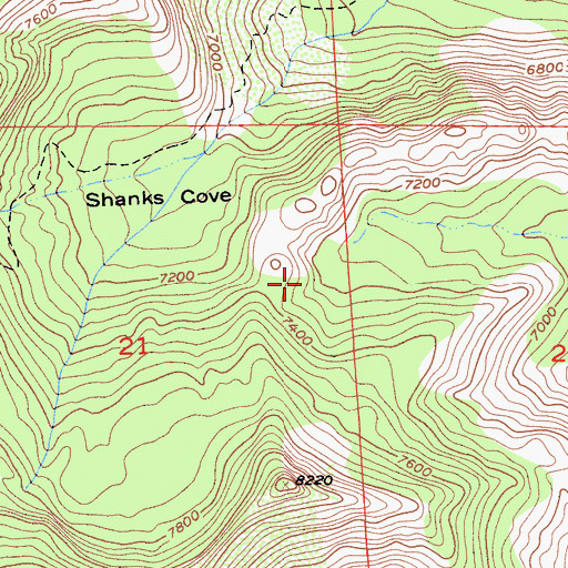 Topographic Map of Granite Chief Wilderness, CA