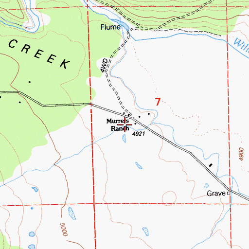 Topographic Map of Murrers Ranch, CA