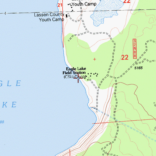 Topographic Map of Eagle Lake Field Station, CA