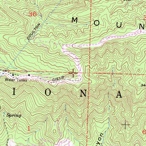 Topographic Map of Torro Saddle, CA