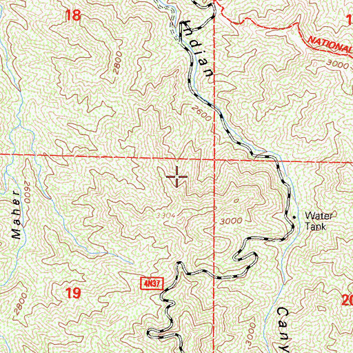 Topographic Map of Indian Target Shooting Area, CA