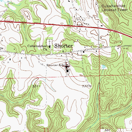 Topographic Map of Wolfe-Shorter High School, AL