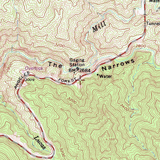 Topographic Map of Shoening Springs Picnic Area, CA