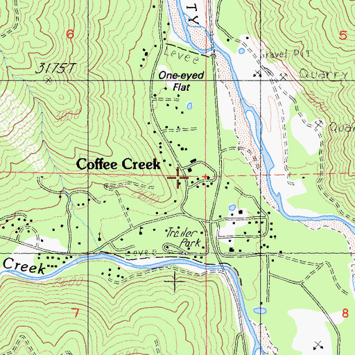 Topographic Map of Coffee Creek Station, CA