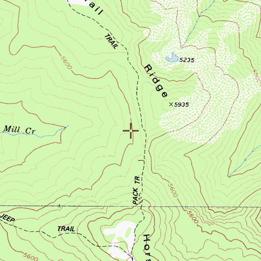 Topographic Map of Horse Ridge National Scenic Trail, CA