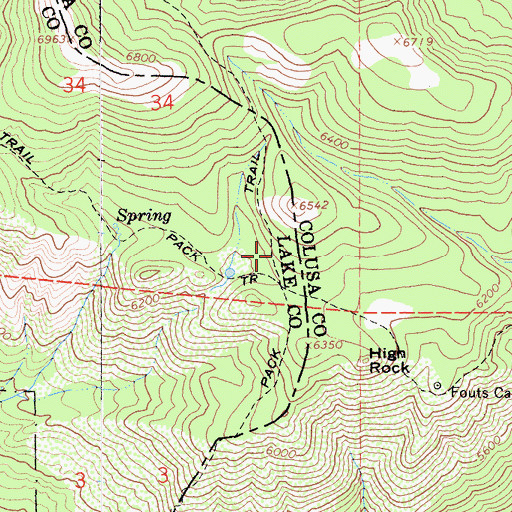 Topographic Map of Milk Ranch Trail, CA