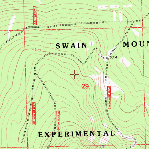 Topographic Map of Swain Mountain Experimental Forest, CA