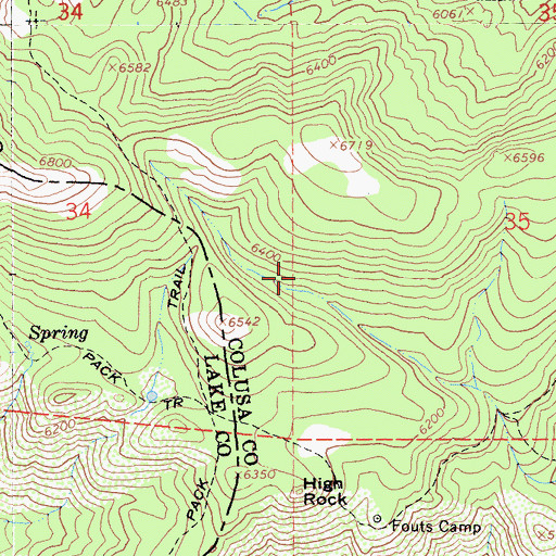 Topographic Map of Milk Ranch Trail, CA