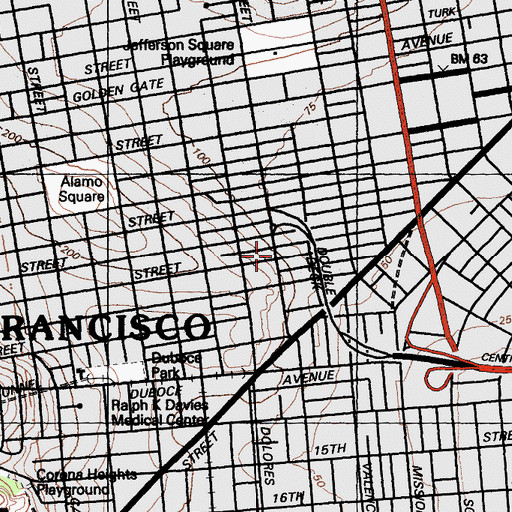 Topographic Map of Banneker Homes, CA