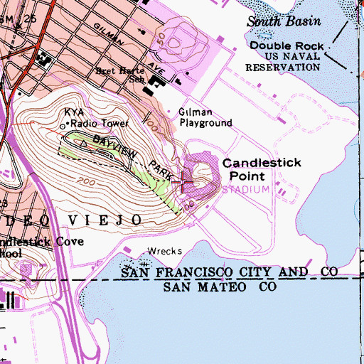 Topographic Map of Monster Park, CA