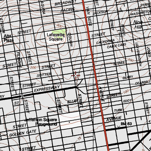 Topographic Map of Century Club of California, CA