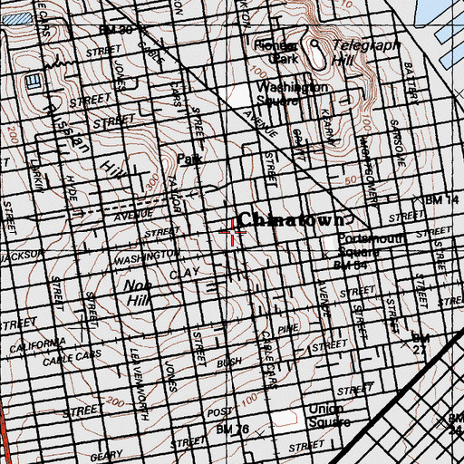 Topographic Map of Chinese Hospital, CA