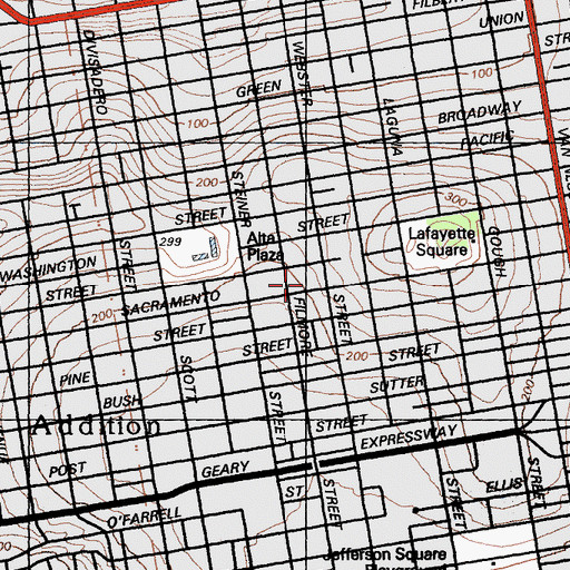 Topographic Map of Dental School of the University of the Pacific, CA