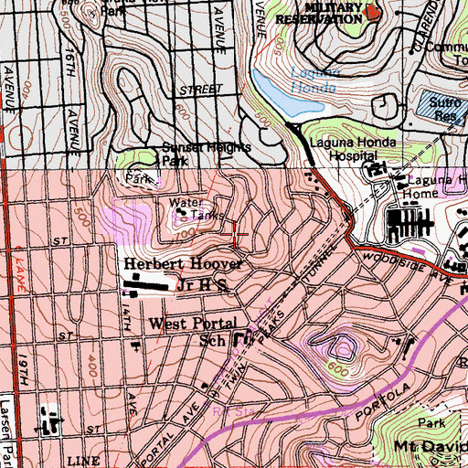 Topographic Map of Forest Hill, CA