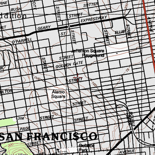 Topographic Map of Friendship Village, CA