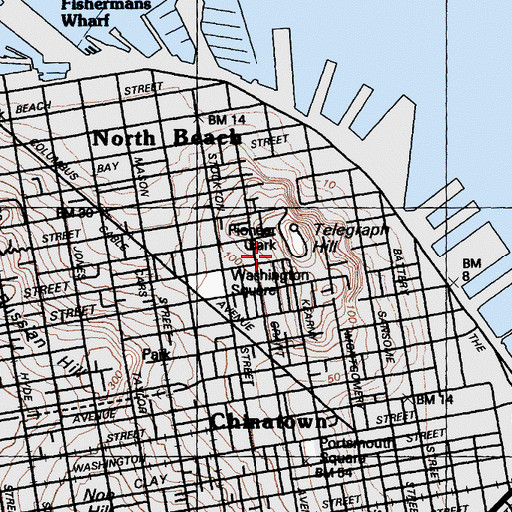 Topographic Map of Garfield Elementary School, CA