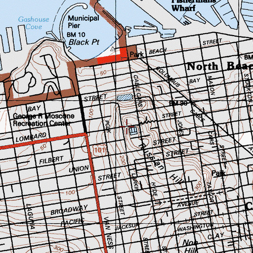 Topographic Map of George Sterling Memorial, CA