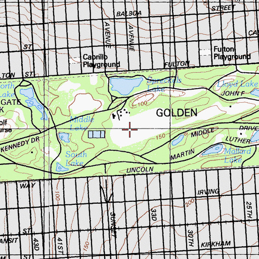 Topographic Map of Golden Gate Park Stadium, CA