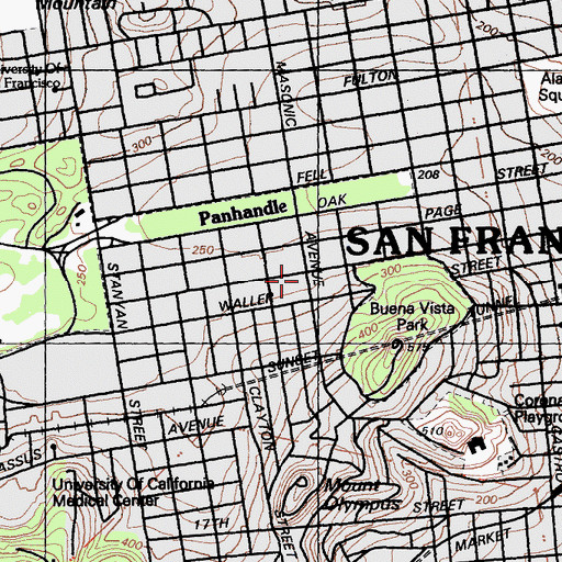 Topographic Map of Haight Ashbury Childrens Center, CA
