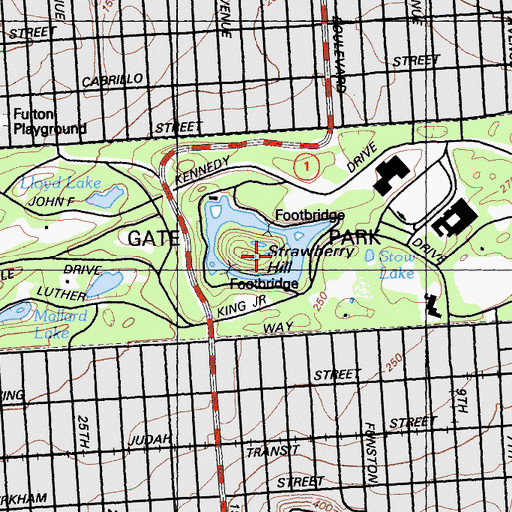 Topographic Map of Huntington Falls, CA