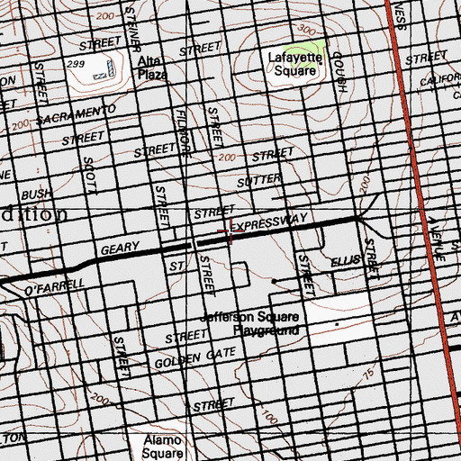 Topographic Map of Japanese Cultural and Trade Center, CA