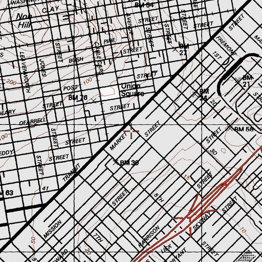 Topographic Map of Jessie Street Substation, CA