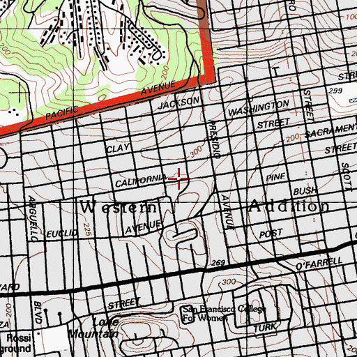 Topographic Map of Jewish Community Center of San Francisco, CA