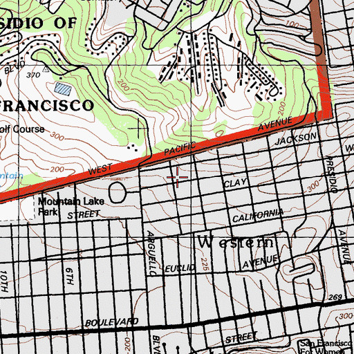 Topographic Map of Koshland Mansion, CA