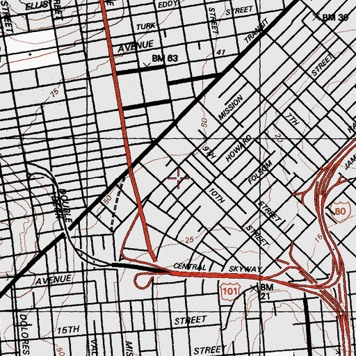 Topographic Map of Lick Baths (historical), CA