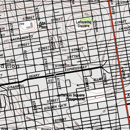 Topographic Map of Little Osaka, CA