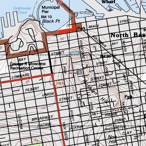 Topographic Map of Lombard Street Reservoir, CA