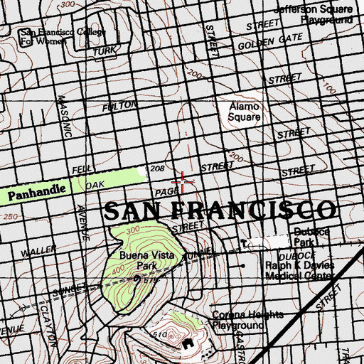 Topographic Map of Loren Miller Homes, CA